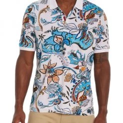 Robert Graham Endless Blues Printed Polo Shirt For Men