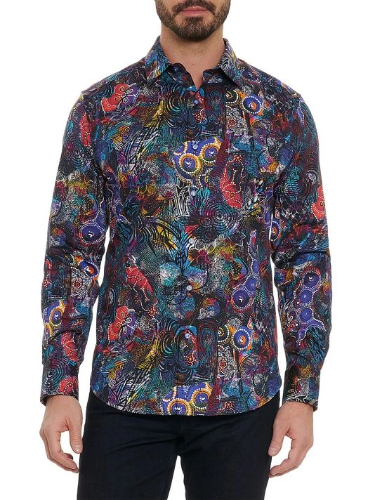 Robert Graham Mixed Print Cotton Sport Shirt For Men 3 Robert Graham Mixed Print Cotton Sport Shirt For Men
