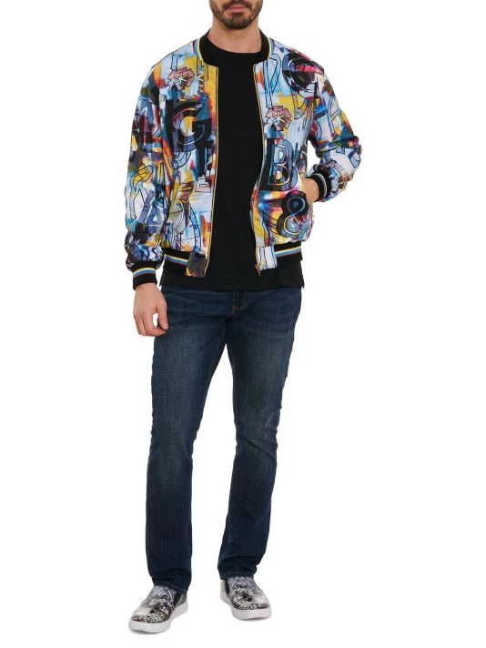 Robert Graham Peace & Love Bomber Jacket For Men 4 Robert Graham Peace & Love Bomber Jacket For Men - Image 2
