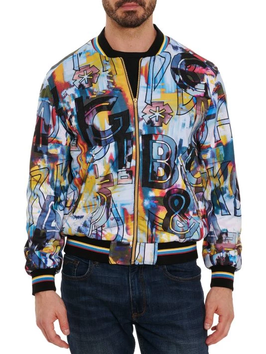 Robert Graham Peace & Love Bomber Jacket For Men 5 Robert Graham Peace & Love Bomber Jacket For Men - Image 3