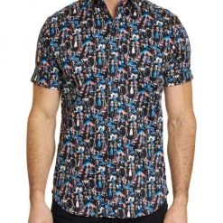 Robert Graham Jasper Tailored-Fit Skeleton Print Sport Shirt For Men