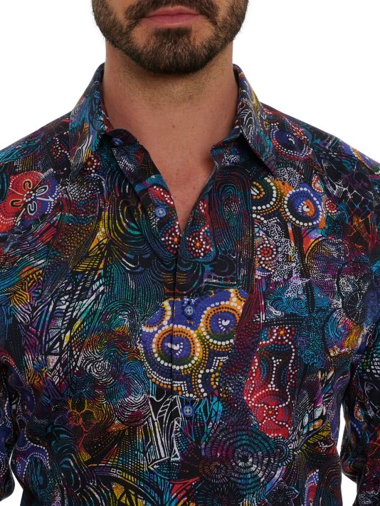 Robert Graham Mixed Print Cotton Sport Shirt For Men 7 Robert Graham Mixed Print Cotton Sport Shirt For Men - Image 5