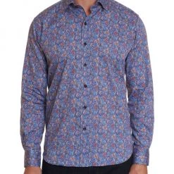Robert Graham Holloway Tailored-Fit Printed Shirt For Men