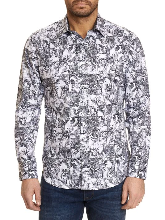 Robert Graham Pushing Paint Classic-Fit Printed Shirt For Men 3 Robert Graham Pushing Paint Classic-Fit Printed Shirt For Men