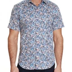 Robert Graham Pershing Classic-Fit Short-Sleeve Printed Sport Shirt For Men