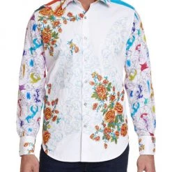 Robert Graham Art Of Murro Floral-Print Sport Shirt For Men