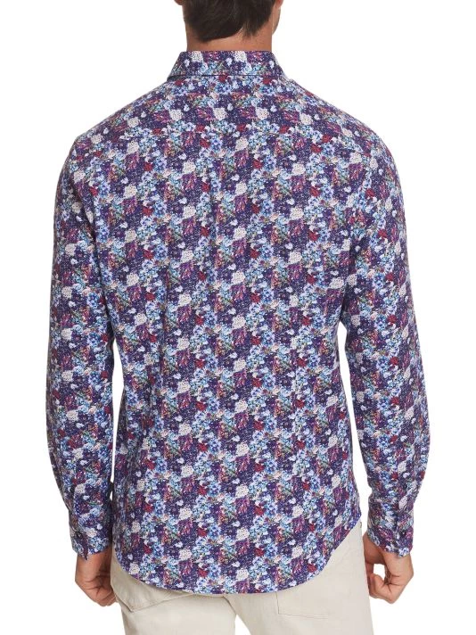 Robert Graham Dunn Floral Stretch-Cotton Shirt For Men 6 Robert Graham Dunn Floral Stretch-Cotton Shirt For Men - Image 4