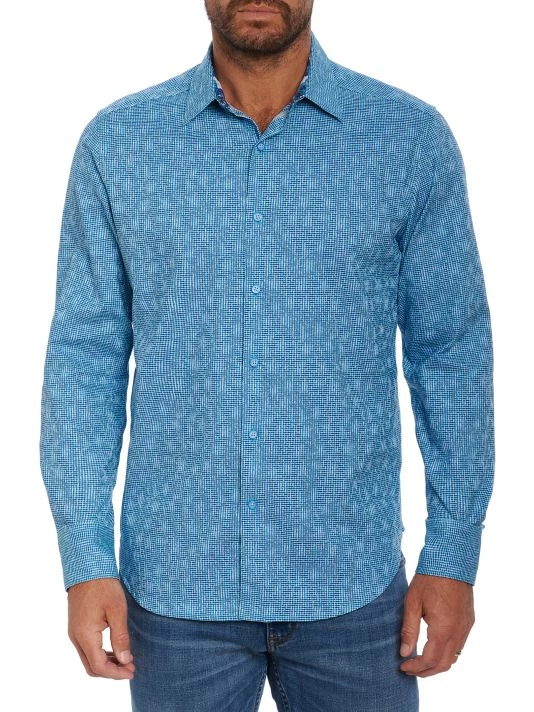 Robert Graham Waters Classic-Fit Printed Sport Shirt For Men Medium Blue 3 Robert Graham Waters Classic-Fit Printed Sport Shirt For Men Medium Blue