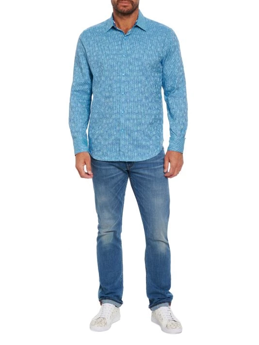 Robert Graham Waters Classic-Fit Printed Sport Shirt For Men Medium Blue 4 Robert Graham Waters Classic-Fit Printed Sport Shirt For Men Medium Blue - Image 2