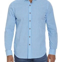 Robert Graham Conroe Woven Button-Up Shirt For Men Blue