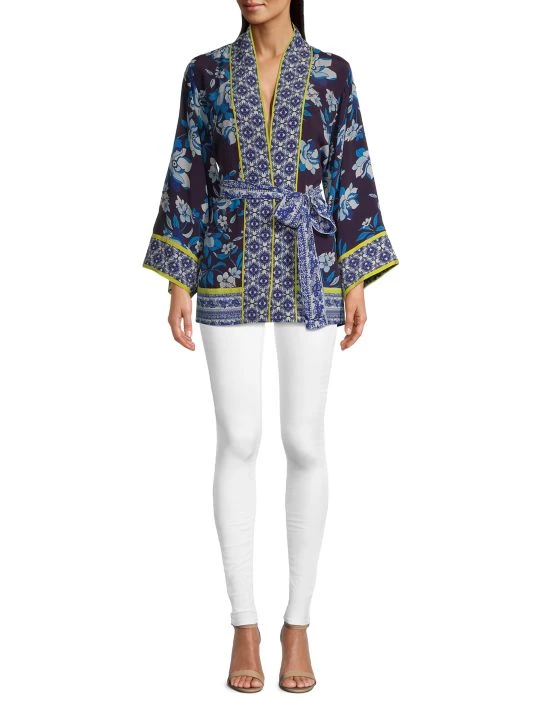 Robert Graham Autumn Floral Kimono Tunic 4 Robert Graham Autumn Floral Kimono Tunic - Image 2