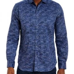 Robert Graham Burbank Printed Satin Shirt For Men Black