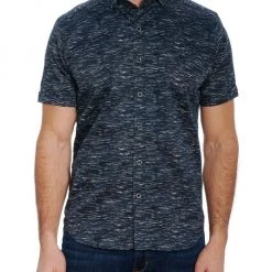 Robert Graham Burbank Short-Sleeve Shirt For Men Navy