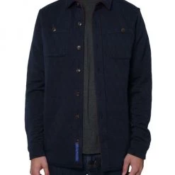 Robert Graham Quilted Stretch Cotton Overshirt For Men Light Grey