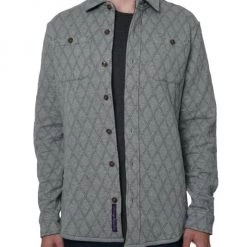 Robert Graham Quilted Stretch Cotton Overshirt For Men Light Grey -Outlet Robert Graham Store unnamed file 173