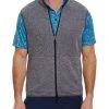 Robert Graham Mockneck Zip-Up Vest For Men Grey
