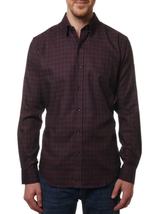 Robert Graham Axel Sport Shirt For Men Burgundy 6 Robert Graham Axel Sport Shirt For Men Burgundy - Image 4