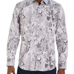 Robert Graham Printed Stretch-Cotton Long-Sleeve Shirt For Men