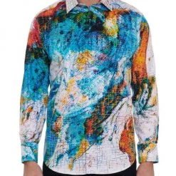 Robert Graham Watercolor Grid Sport Shirt For Men