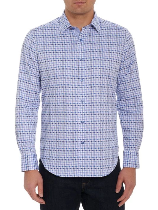 Robert Graham RG Battleship Geometric Classic-Fit Long-Sleeve Woven Shirt For Men 5 Robert Graham RG Battleship Geometric Classic-Fit Long-Sleeve Woven Shirt For Men - Image 3