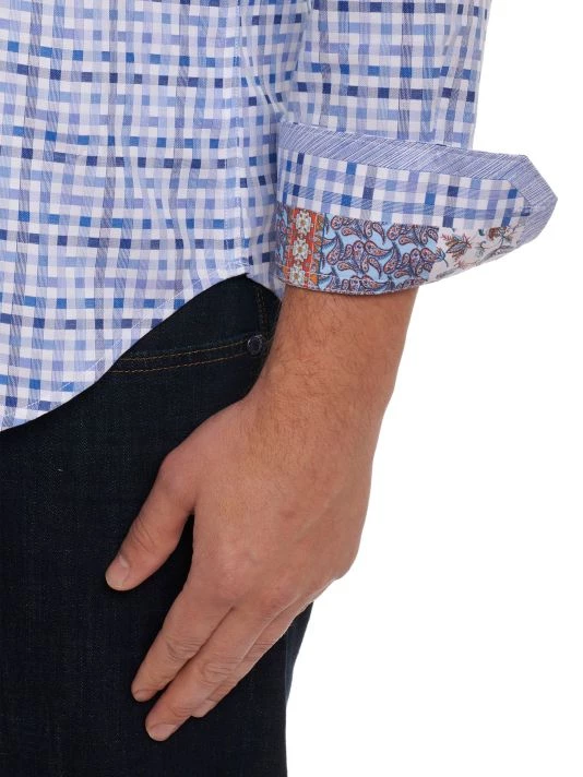 Robert Graham RG Battleship Geometric Classic-Fit Long-Sleeve Woven Shirt For Men 7 Robert Graham RG Battleship Geometric Classic-Fit Long-Sleeve Woven Shirt For Men - Image 5
