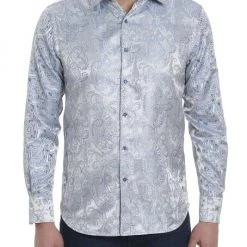 Robert Graham Oceans Ahead Paisley Silk Long-Sleeve Shirt For Men