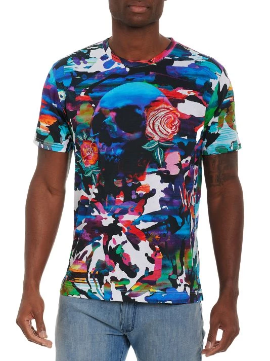 Robert Graham Edge Of Waikiki Crewneck T-Shirt For Men 3 Robert Graham Edge Of Waikiki Crewneck T-Shirt For Men