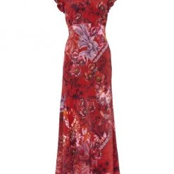 Robert Graham Leighton Flutter-Sleeve Maxi Dress
