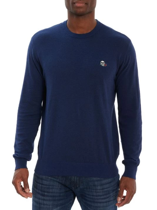 Robert Graham Drifters Embroidered Skull Long-Sleeve T-Shirt For Men Navy 5 Robert Graham Drifters Embroidered Skull Long-Sleeve T-Shirt For Men Navy - Image 3