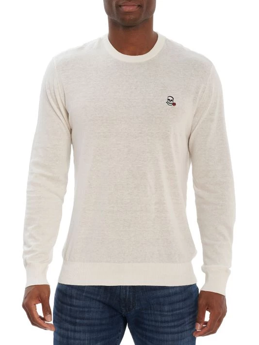 Robert Graham Drifters Embroidered Skull Long-Sleeve T-Shirt For Men Navy 6 Robert Graham Drifters Embroidered Skull Long-Sleeve T-Shirt For Men Navy - Image 4