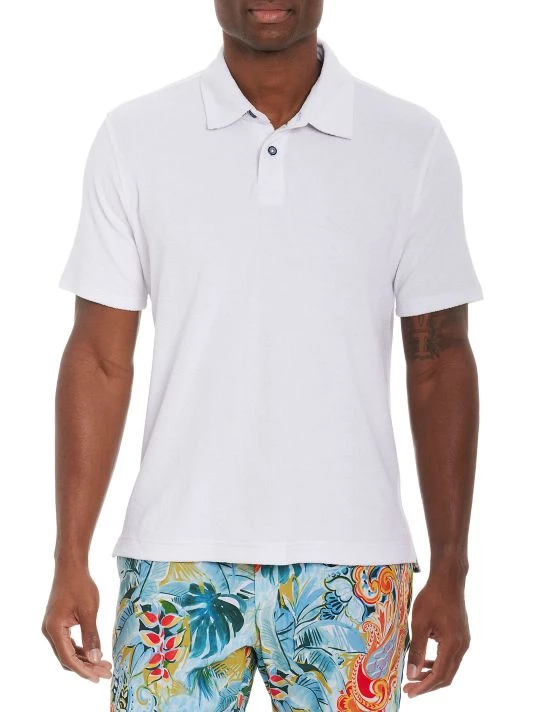 Robert Graham Beach Daze Short-Sleeve Polo Shirt For Men Light Blue 3 Robert Graham Beach Daze Short-Sleeve Polo Shirt For Men Light Blue