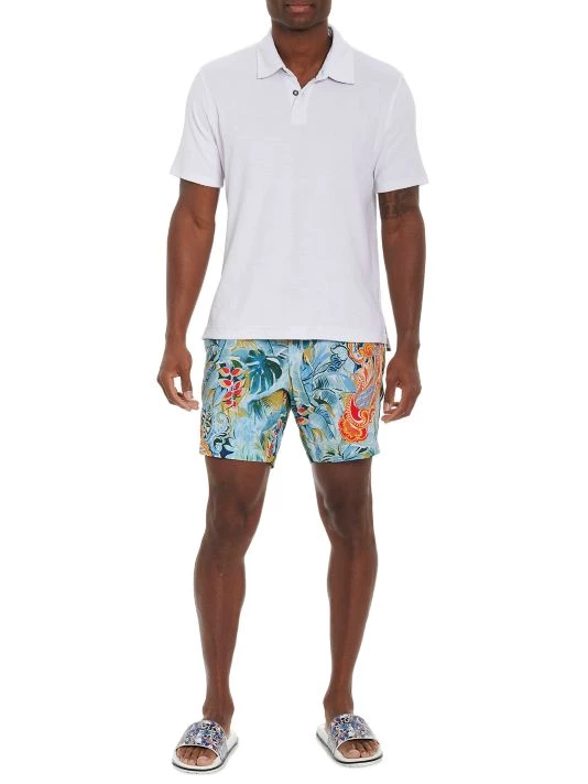 Robert Graham Beach Daze Short-Sleeve Polo Shirt For Men Light Blue 4 Robert Graham Beach Daze Short-Sleeve Polo Shirt For Men Light Blue - Image 2