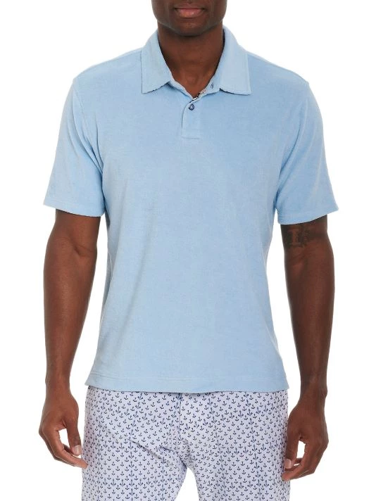 Robert Graham Beach Daze Short-Sleeve Polo Shirt For Men Light Blue 6 Robert Graham Beach Daze Short-Sleeve Polo Shirt For Men Light Blue - Image 4