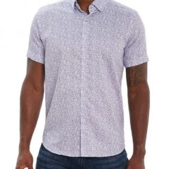 Robert Graham Park Shore Allover Print Tailored-Fit Short-Sleeve Shirt For Men