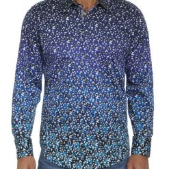 Robert Graham Casa Aqua Stretch Cotton Shirt For Men