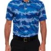 Robert Graham Camo-Print Golf Polo For Men Red