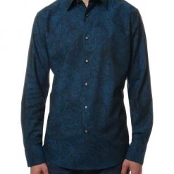 Robert Graham Andretti Classic-Fit Paisley Print Sport Shirt For Men Navy -Outlet Robert Graham Store unnamed file 7