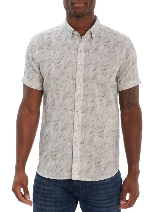 Robert Graham Marbella Dip-Dye Tailored-Fit Short-Sleeve Woven Shirt For Men 3 Robert Graham Marbella Dip-Dye Tailored-Fit Short-Sleeve Woven Shirt For Men