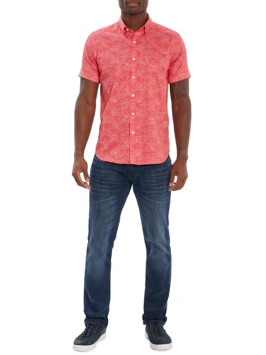 Robert Graham Contessa Cotton Short-Sleeve Shirt For Men Red 4 Robert Graham Contessa Cotton Short-Sleeve Shirt For Men Red - Image 2
