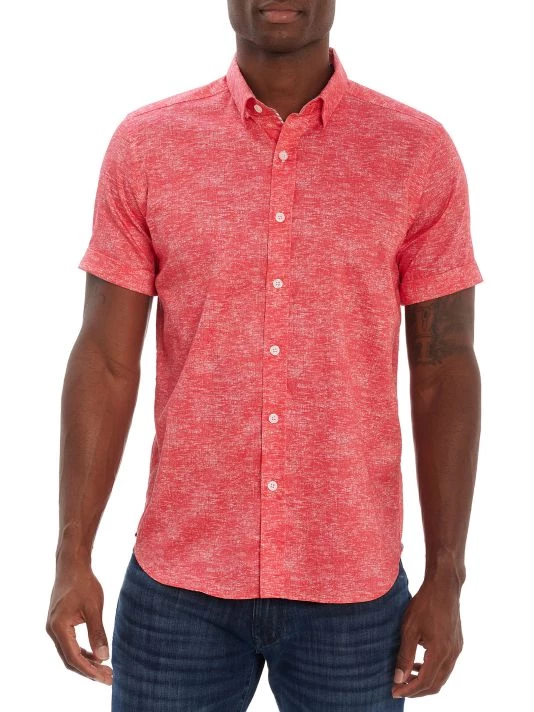 Robert Graham Contessa Cotton Short-Sleeve Shirt For Men Red 5 Robert Graham Contessa Cotton Short-Sleeve Shirt For Men Red - Image 3