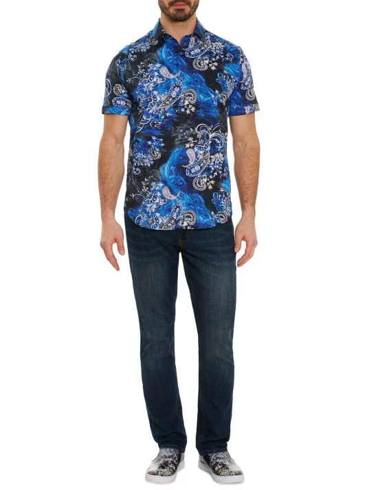 Robert Graham Sunami Paisley Print Short-Sleeve Shirt For Men 4 Robert Graham Sunami Paisley Print Short-Sleeve Shirt For Men - Image 2