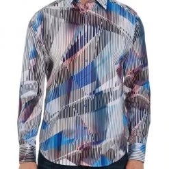 Robert Graham Valencia Stretch-Cotton Woven Print Long-Sleeve Shirt For Men