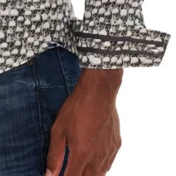 Robert Graham Black Beard Skull Woven Shirt For Men -Outlet Robert Graham Store unnamed file 850