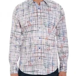 Robert Graham Girona Line-Print Shirt For Men