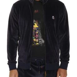 Robert Graham Velour Zip-Up Track Jacket For Men