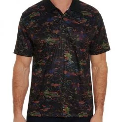 Robert Graham Shark Attack Printed Polo Shirt For Men