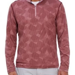 Robert Graham Geometric-Print Quarter-Zip For Men Burgundy -Outlet Robert Graham Store unnamed file 995